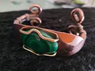 Celtic Malachite copper bracelet